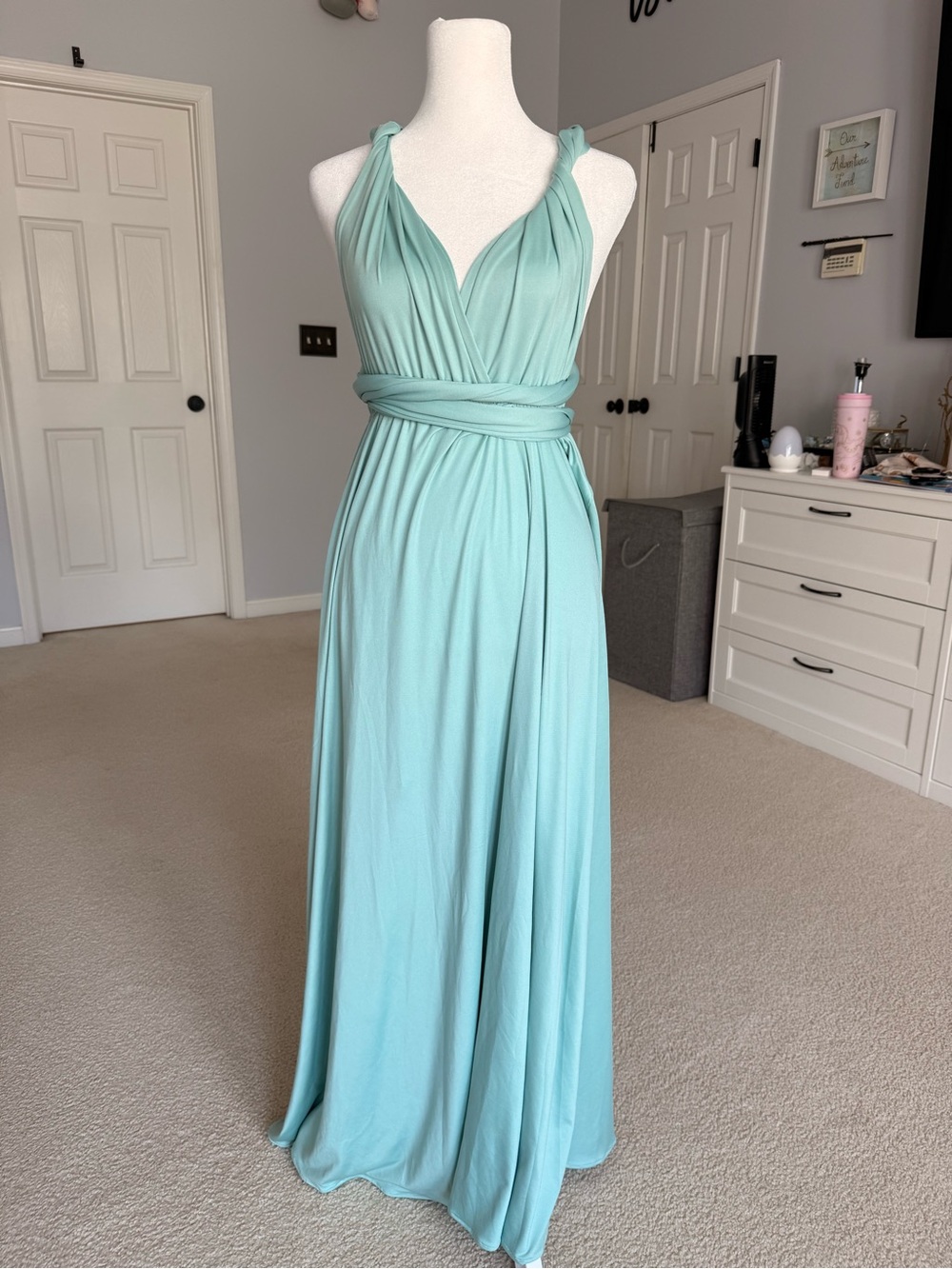 Light Aqua Convertible Maxi Dress
